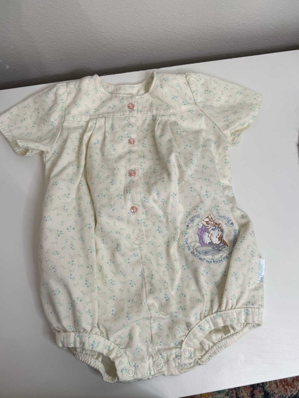 Peter Rabbit & Friends Baby Bubble Romper 24M Vintage Floral Cotton USA Cottage